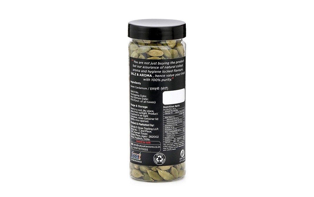 Salz & Aroma Green Cardamom    Plastic Jar  100 grams